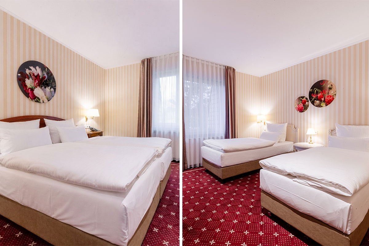 Familienzimmer - Getrennt in Ruhe schlafen mit seperaten Schlafzimmer für Eltern und Kinder